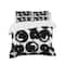 Designart 'Black Circles on White Background' Modern & Contemporary Bedding Set - Duvet Cover & Shams